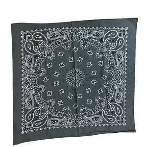 Hav a Hank New Dark Gray & White Paisley Print Bandana Pocket Square